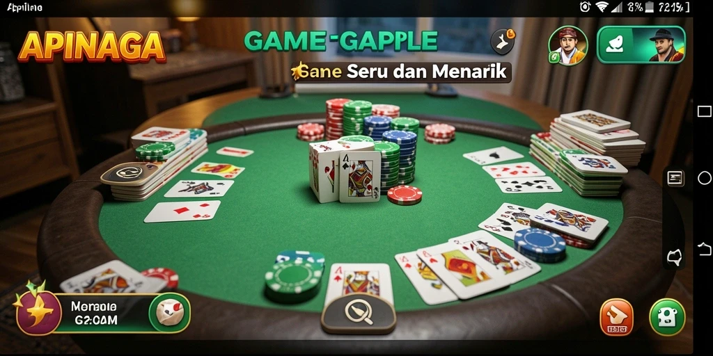 Tampilan menarik gameplay Gaple di APINAGA.