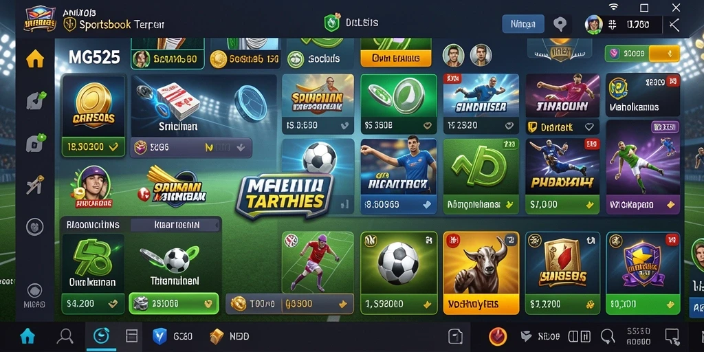 Screenshot utama MG525 menampilkan antarmuka taruhan yang menarik.