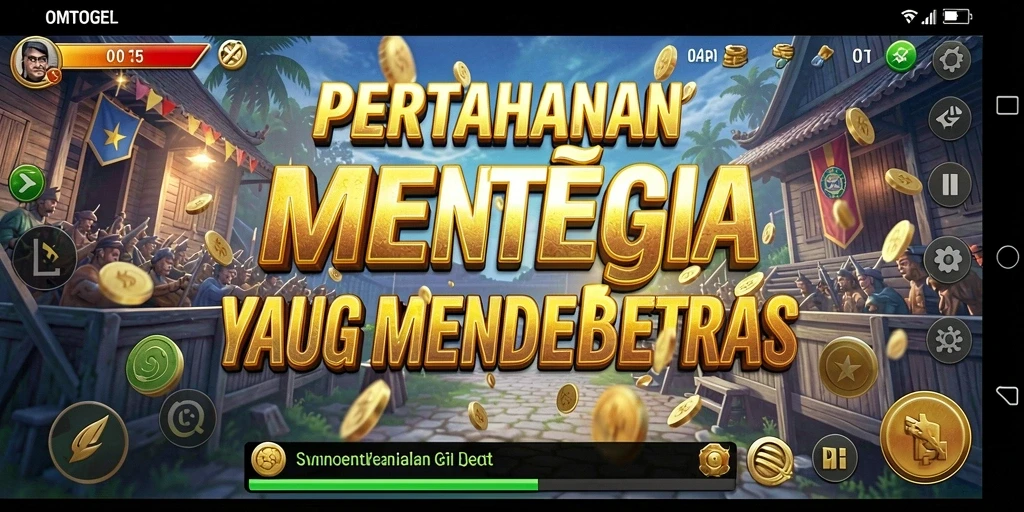 Screenshot gameplay menampilkan pertahanan menara yang strategis dan seru.