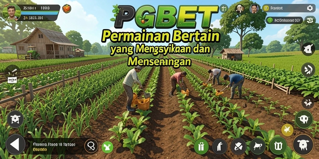 Tampilan gameplay PGBET dengan aktivitas bertani yang seru dan menarik.