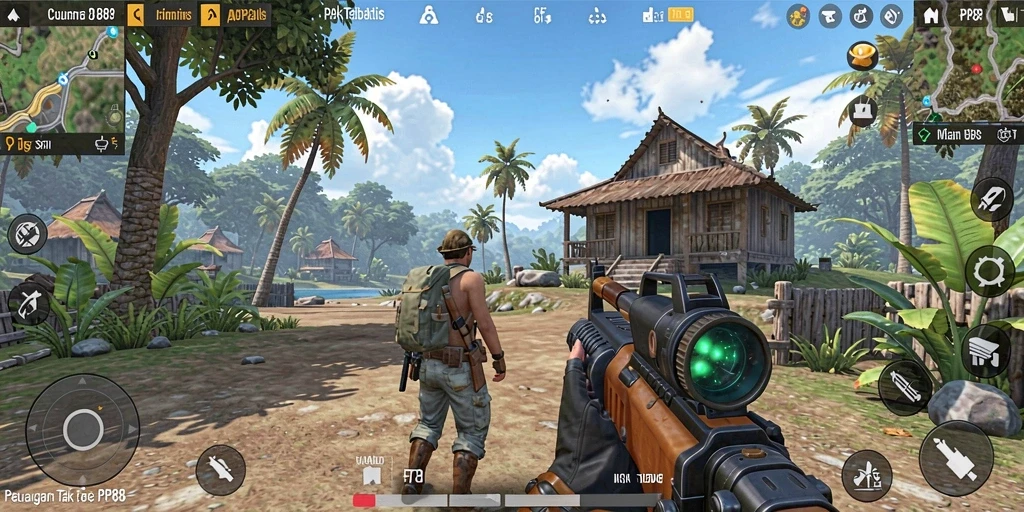 Tampilan gameplay seru dalam PP88 yang menampilkan aksi TPS.