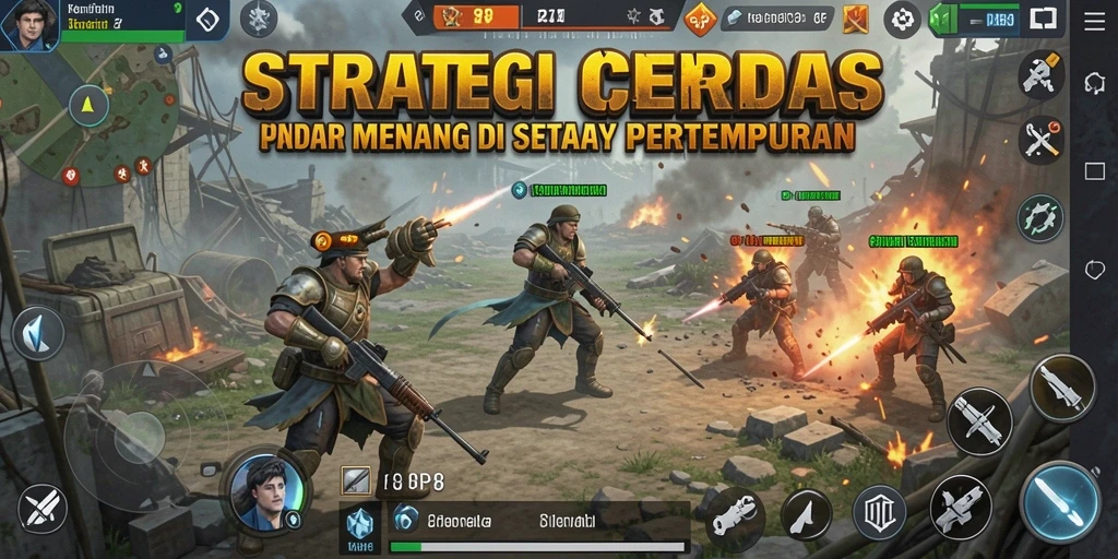Screenshot gameplay RP8 menampilkan pertempuran strategi yang intens.
